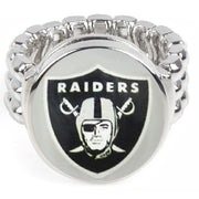 Las Vegas Raiders Silver Mens Womens Football Ring Fits All Sizes W Gift Pk D2