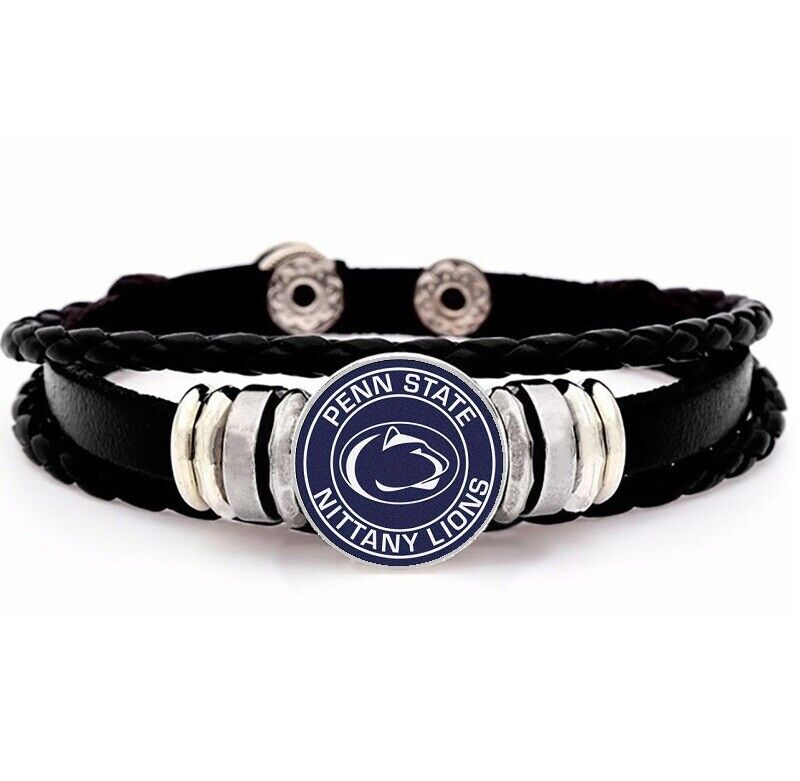 Spec. Pennsylvania Penn State University Nittany Lions Mens Leather Bracelet D14