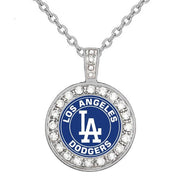Los Angeles Dodgers Womens Sterling Silver Chain Link Necklace With Pendant D18