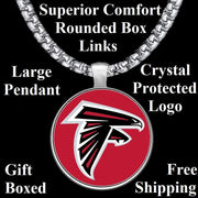 Atlanta Falcons Mens Womens Stainless Steel 20" Chain Link Pendant Necklace D30
