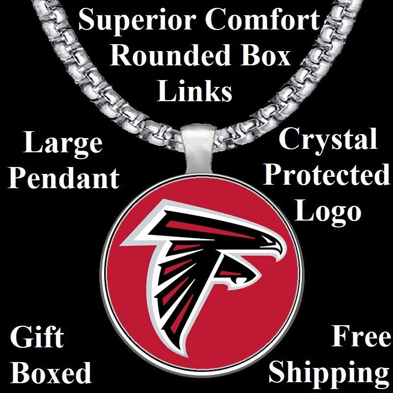 Atlanta Falcons Mens Womens Stainless Steel 20" Chain Link Pendant Necklace D30