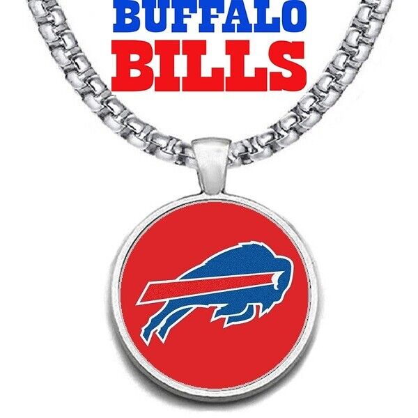 Large Buffalo Bills Necklace Stainless Steel Chain Football Free Ship' D30