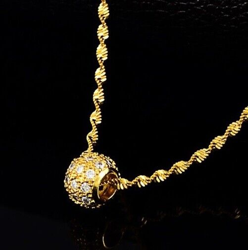 18k Yellow Gold Women's Elegant Snake Link 18" Chain Necklace w GiftPkg D714