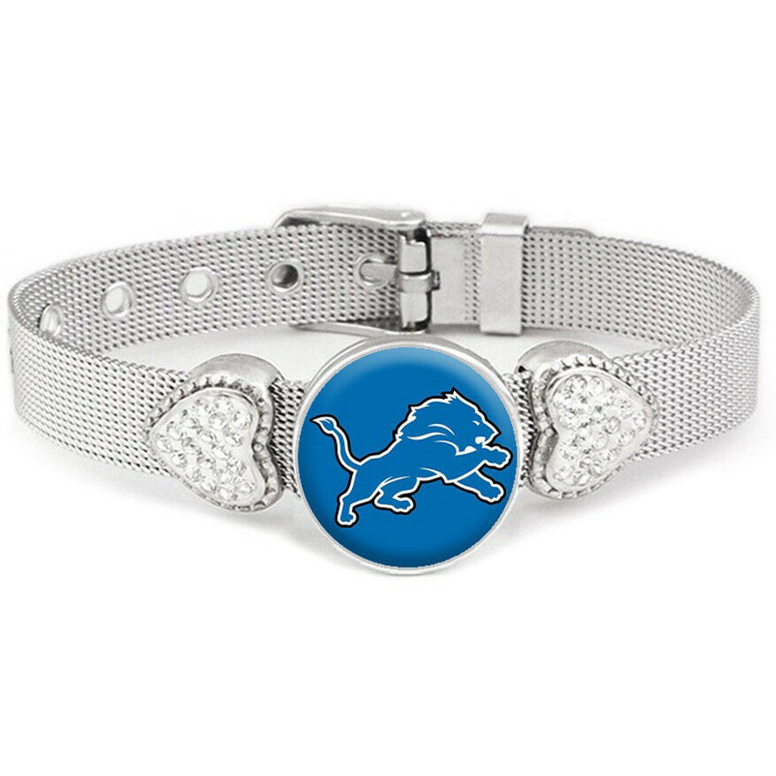 Detroit Lions Women'S Adjustable Silver Bracelet Jewelry Gift D26