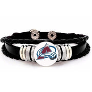 Colorado Avalanche Unisex Black Leather Bracelet Gift D14