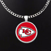 Kansas City Chiefs Mens Womens 24" Stainless Steel Chain Pendant Necklace D5