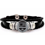 Special Los Angeles Kings Unisex Black Leather Bracelet D14