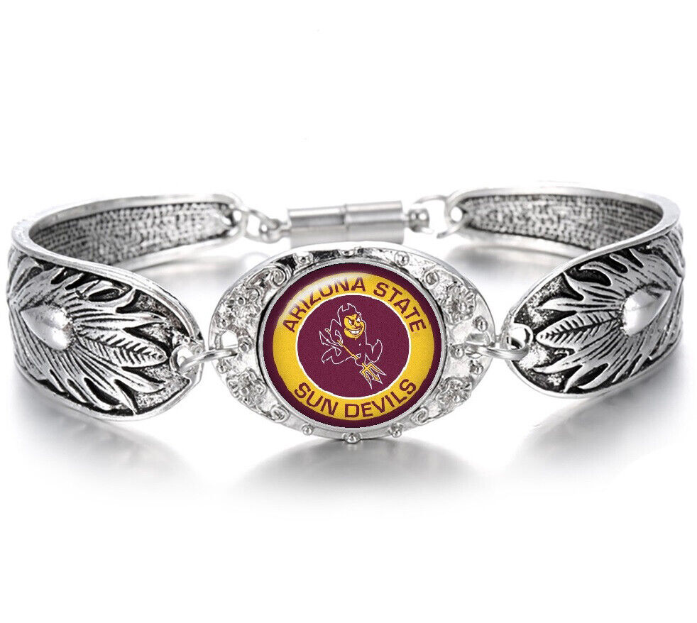 Arizona State Sun Devils Womens Sterling Silver Necklace Bracelet Gift Set D3D18