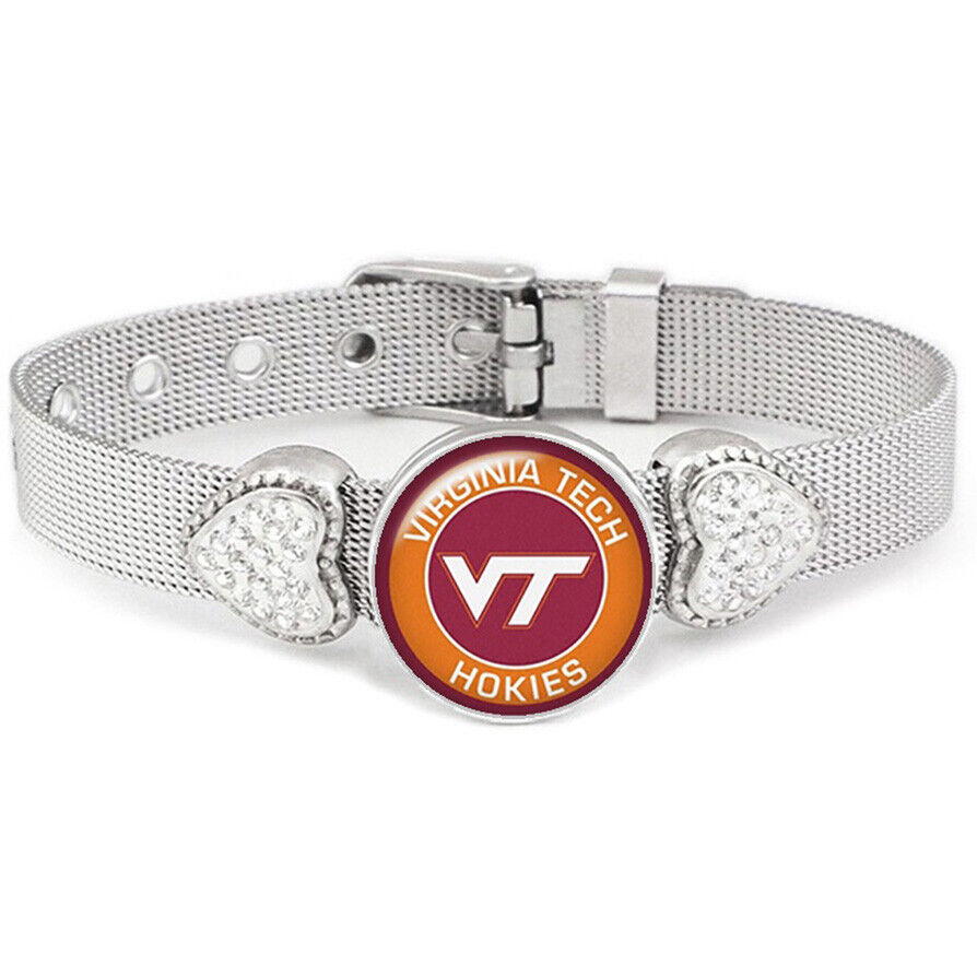 Vt Virginia Tech Polytechnic Hokies Womens Silver Bracelet Jewelry Gift D26