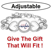 Washington Capitals Hockey Team Womens Silver Bracelet W Gift Pkg D27