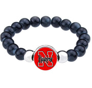 Special Nebraska Huskers Womens Mens Black Bead Chain Bracelet Gift D1