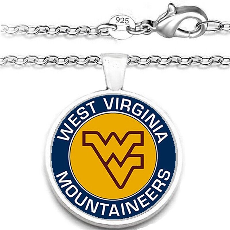 Wvu West Virginia Mountaineers Mens Womens Sterling Chain Necklace W Gift Pkg A1