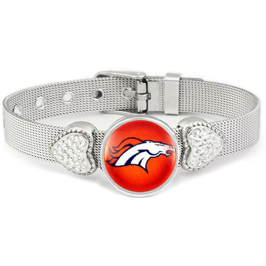 Orange Denver Broncos Women'S Adjustable Silver Bracelet Jewelry Gift D26