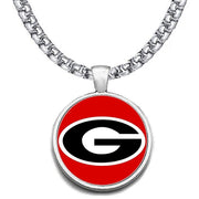 Large Georgia Bulldogs 24" Chain Stainless Steel Pendant Necklace Free Ship' D30
