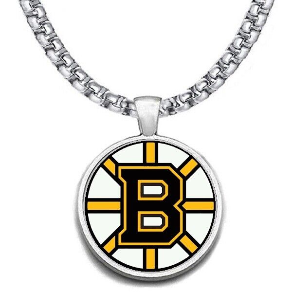 Large Boston Bruins 24" Necklace Stainless Steel Chain Hockey Free Ship' D30