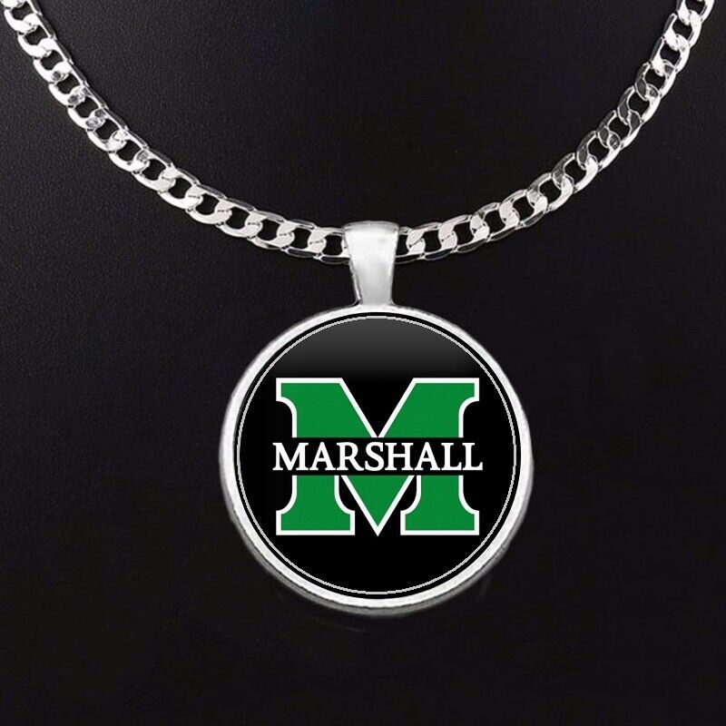 Marshall Thundering Herd Mens Womens 24" Stainless Chain Pendant Necklace D5