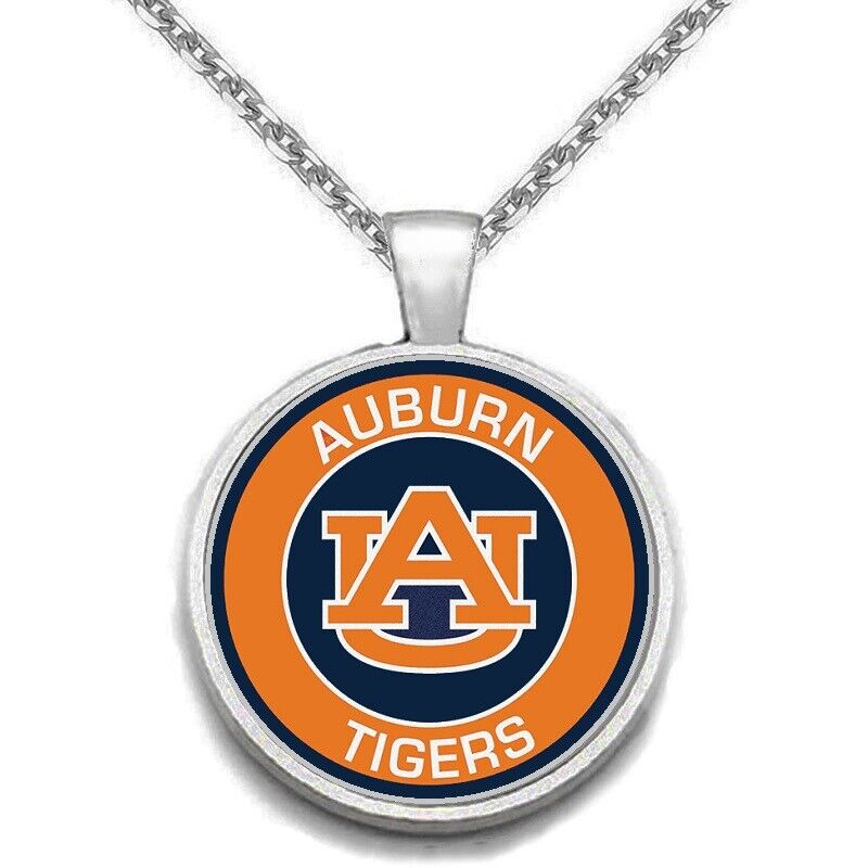Auburn Tigers Womens Mens 925 Sterling Chain Necklace With Pendant Gift A1