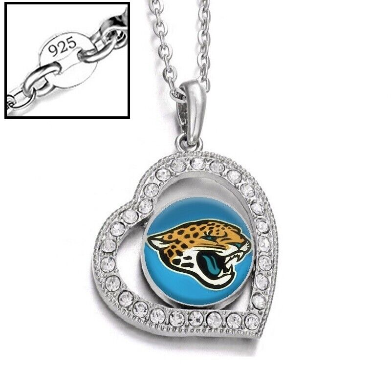 Jacksonville Jaguars Womens 925 Sterling Silver Link Chain Necklace D19