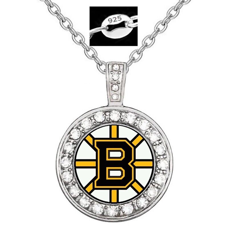 Boston Bruins Women'S 925 Sterling Silver Necklace Hockey Jewelry Gift D18
