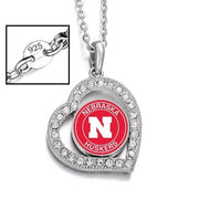 Nebraska Cornhuskers Womens Sterling Silver Link Chain Necklace And Pendant.D19