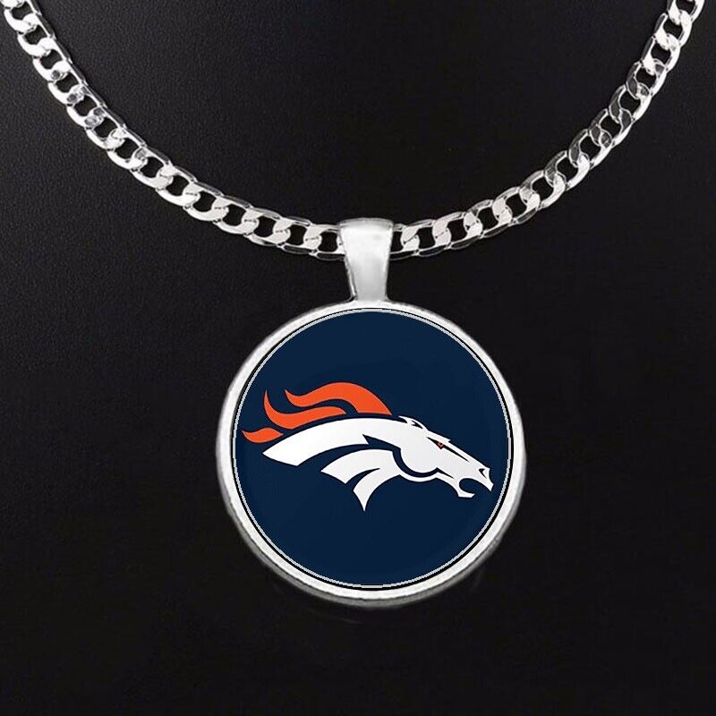 Denver Broncos Mens Womens 24" Stainless Steel Chain Pendant Necklace D5