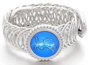 Detroit Lions Football Sterling Silver Mens Womens Wrap Bracelet + Giftpkg D11