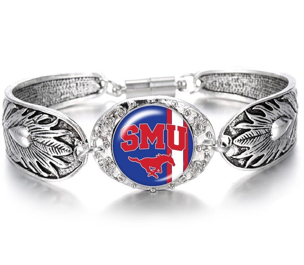 2 Pc Gift Set SMU Mustangs Womens 925 Sterling Silver Necklace Bracelet D3D18