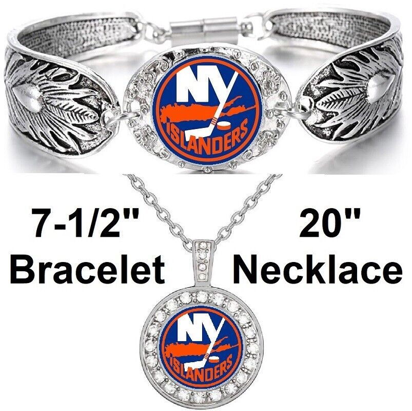 New York Islanders Womens Sterling Silver Necklace With Bracelet D3D18