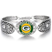 Special Green Bay Packers Women'S Silver Bracelet Football Gift W Gift Pkg D3