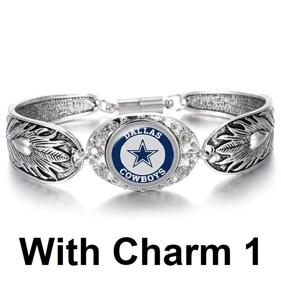 3 In 1 Gift Set Dallas Cowboys Women's Sterling Silver Bracelet w Gift Pkg DM