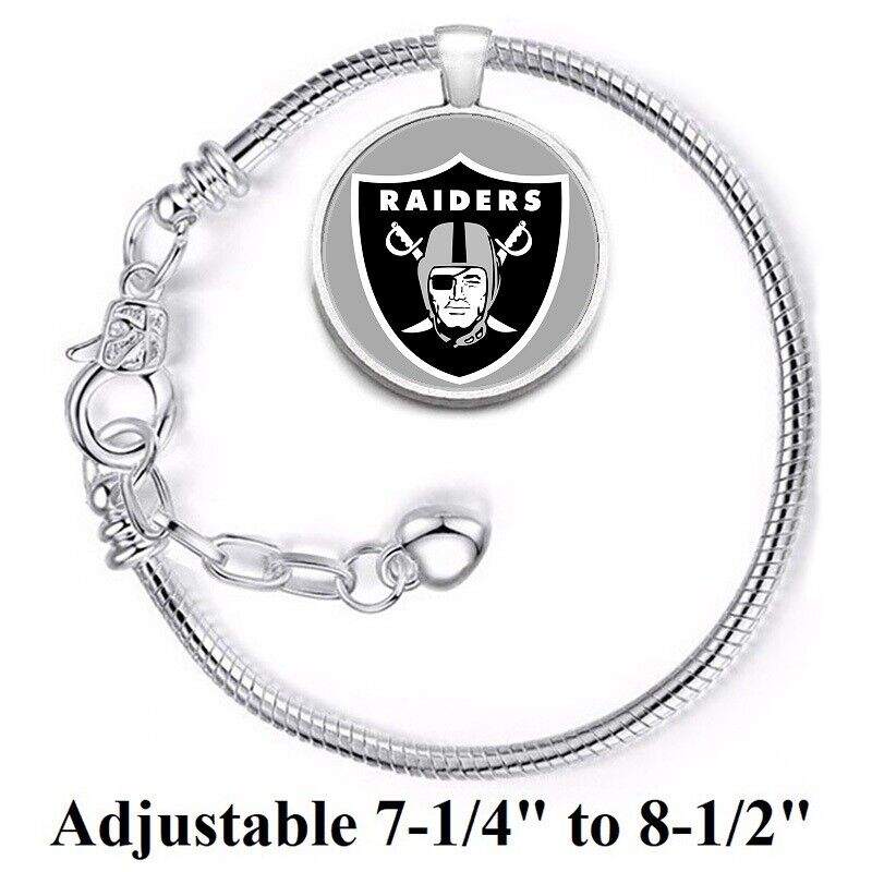 Oakland Raiders Silver Womens Link Bracelet W Gift Pkg D10