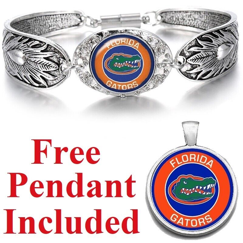 University Of Florida Gators Women'S Sterling Silver Bracelet College Gift D3