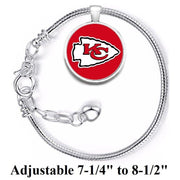 Kansas City Chiefs Silver Womens Link Bracelet W Gift Pkg D10