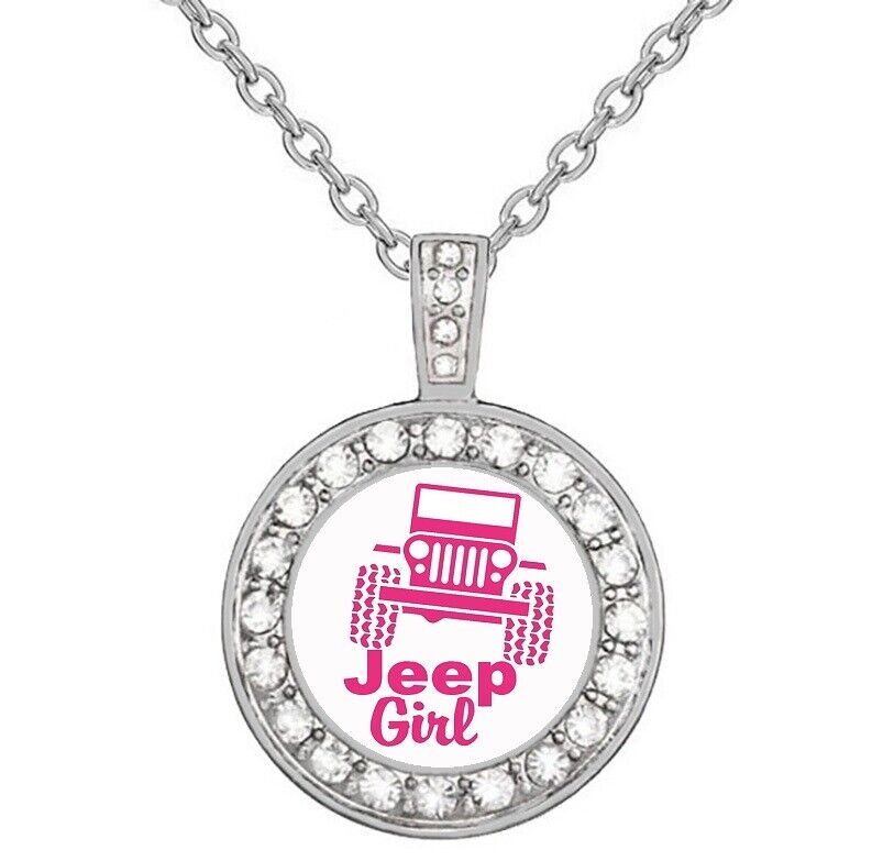 Jeep Girl Women's Sterling Silver Necklace With Pendant Jewelry Gift D18