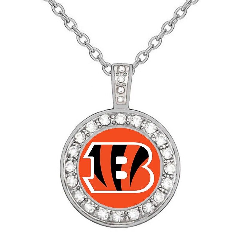Cincinnati Bengals Elegant Womens 925 Sterling Silver Necklace Football Gift D18