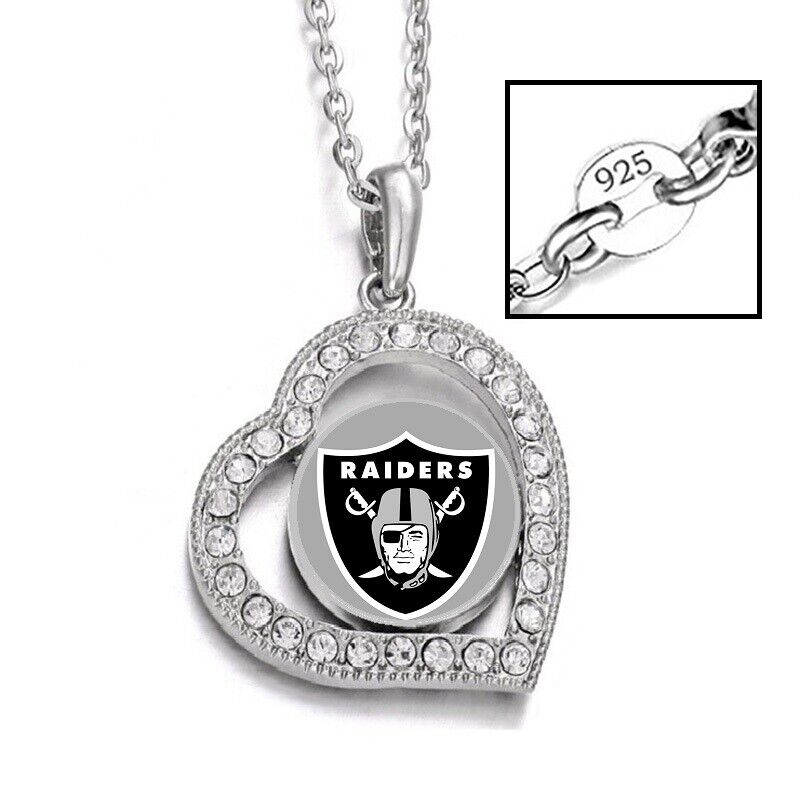 Las Vegas Oakland Raiders Womens 925 Sterling Silver Link Chain Necklace D19