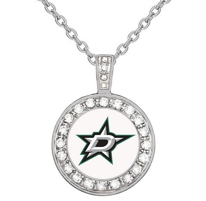 Dallas Stars Womens 925 Sterling Silver Necklace With Hockey Pendant Gift D18