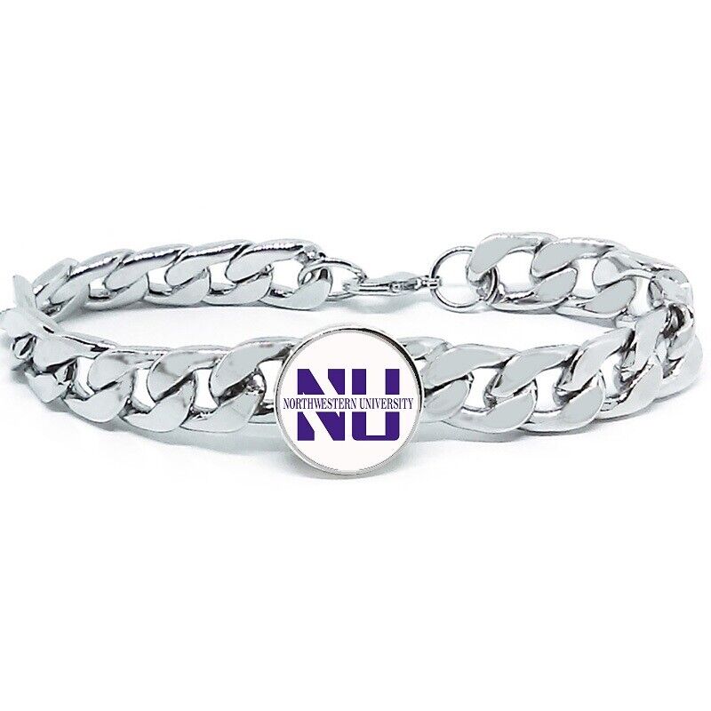 Northwestern Wildcats Nu Mens Womens Link Chain Bracelet Jewelry Gift D4