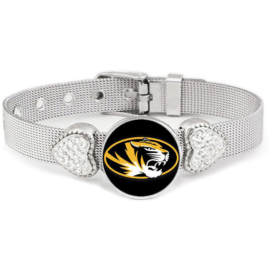University Missouri Tigers Mizzou Womens Adjust Silver Bracelet Jewelry Gift D26