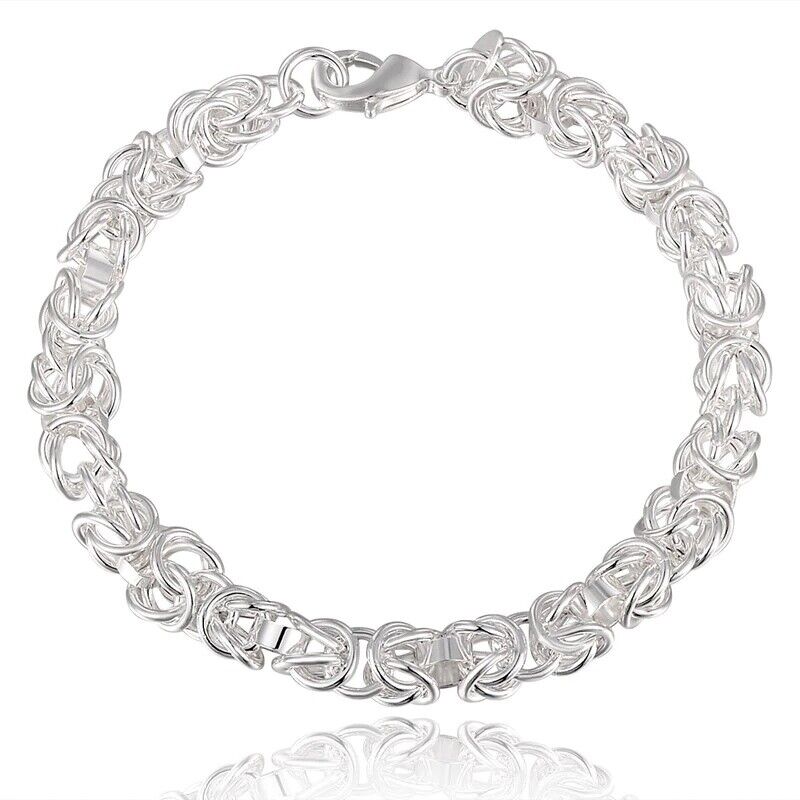 925 Sterling Silver Women's Small 7" Inch Twist Link Bracelet w GiftPkg D456B