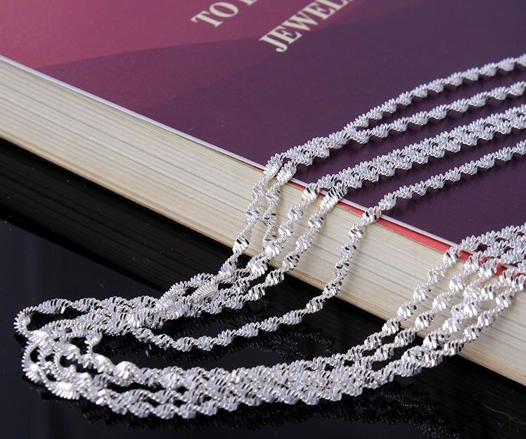 925 Sterling Silver Women's 30" Inch Necklace Snake Link Chain +GiftPg