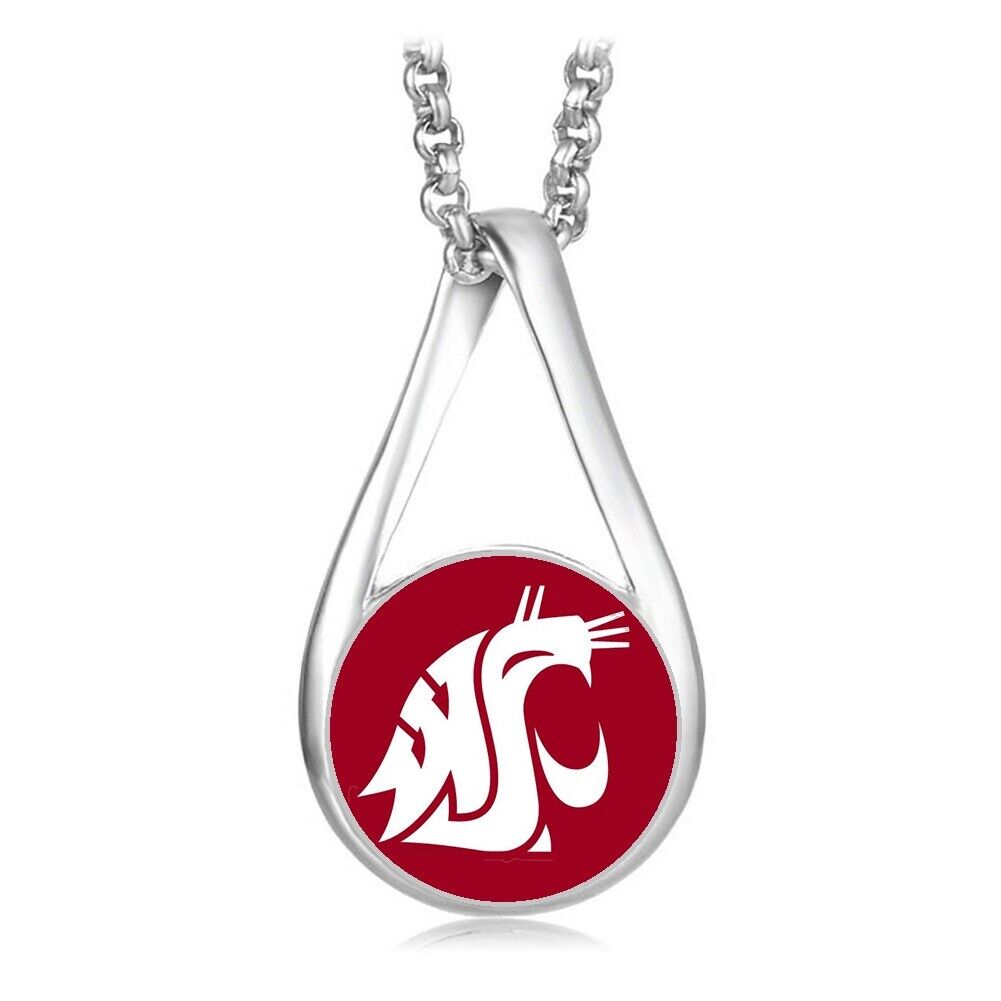 Washington State Cougars Womens Sterling Silver Necklace University Gift D28Rb