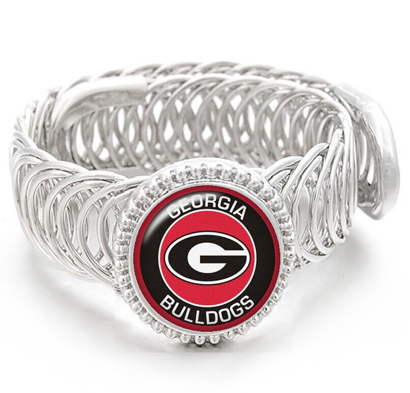 Georgia Bulldogs Mens Silver Adjustable Chain Bracelet Jewelry University D11