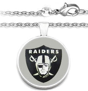 Las Vegas Raiders Mens Womens 925 Silver Link Chain Necklace With Pendant A1