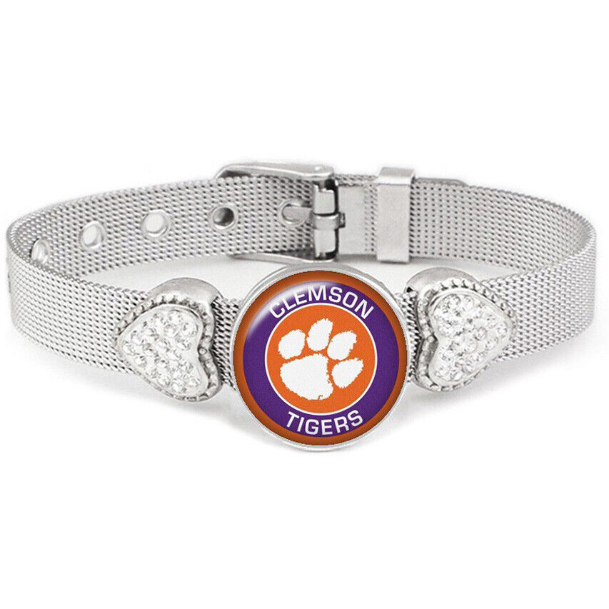 Clemson Tigers Womens Adjust Silver Bracelet Jewelry Gift D26