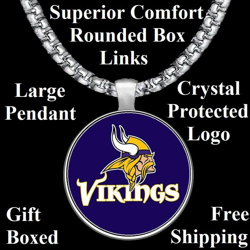 Minnesota Vikings Mens Womens Stainless 20" Chain Link Pendant Necklace D30