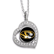 Missouri Tigers Womens Sterling Silver Link Chain Necklace And Pendant.D19