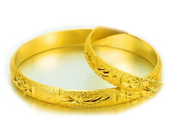 18k Gold Women's Opulent Opening Style Large 8" Bangle Bracelet +Gift Pkg D623