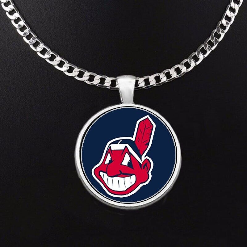 Large Cleveland Guardians Indians Necklace Stainless Steel Chain Free Ship' D5