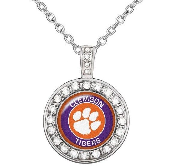 Clemson Tigers Womens 925 Sterling Silver Necklace College Football Gift D18